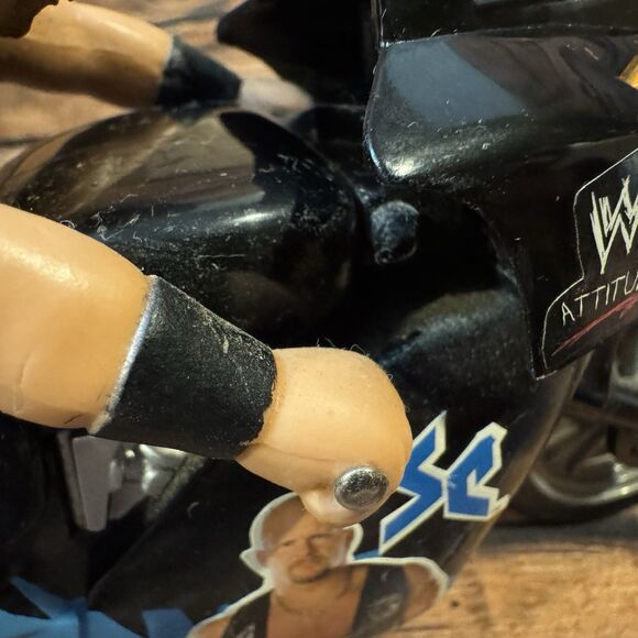 WWF Stone Cold Steve Austin Motorcycle Radical Rides Bump N Bash Attitude Toy - Picture 5 of 9